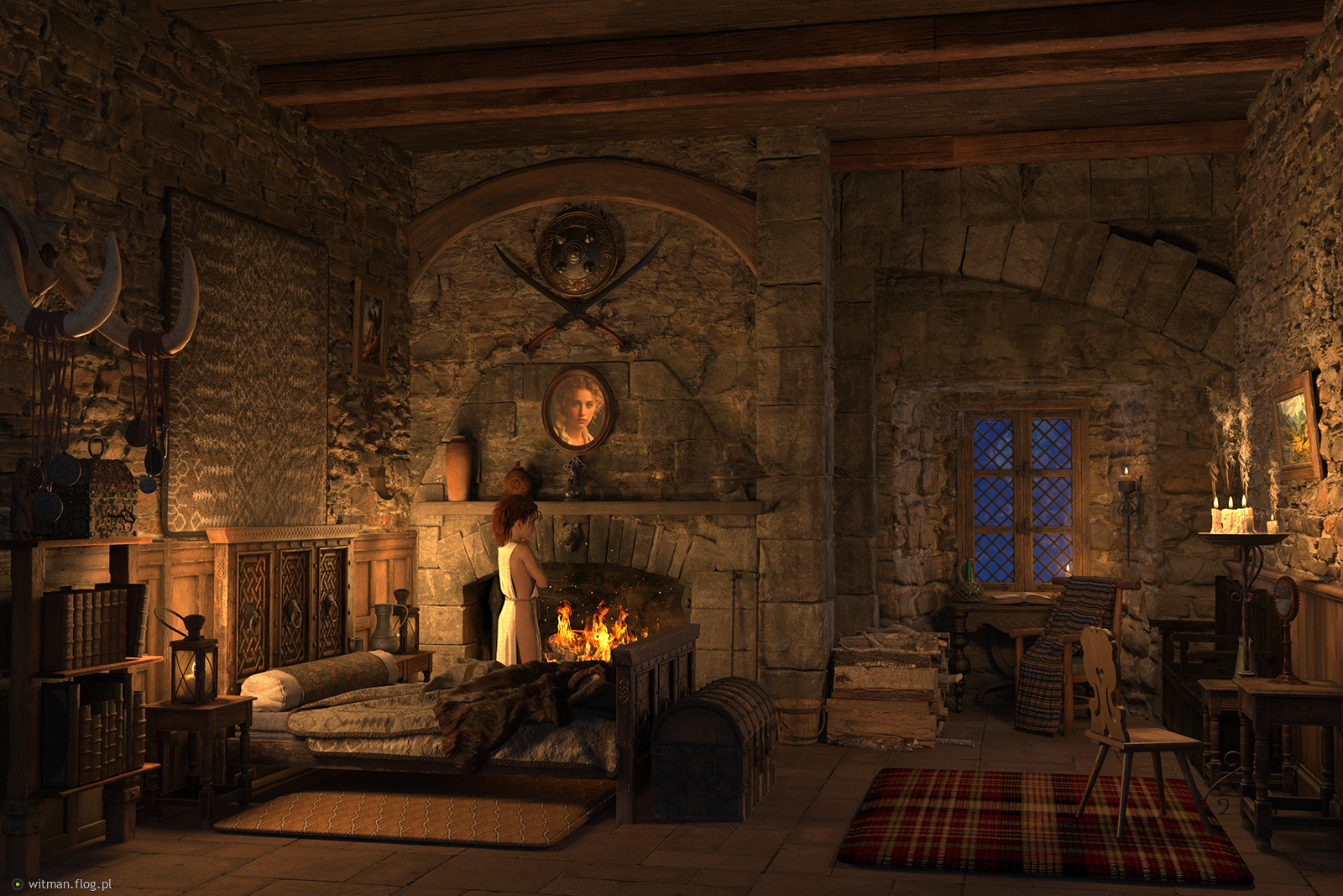 W księżycową noc.