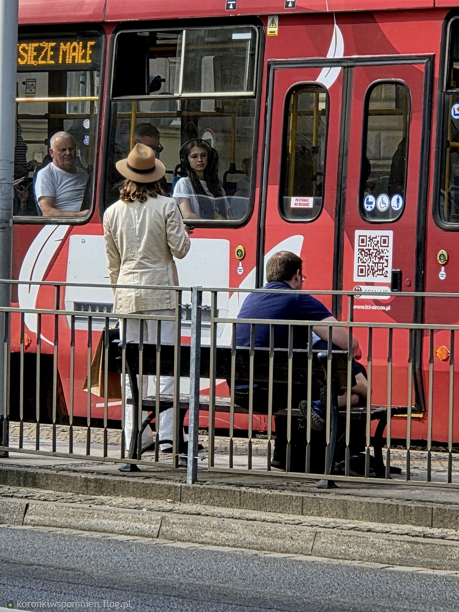 Czekając na adekwatny tramwaj:) Pozdrawiam cieplutko:)